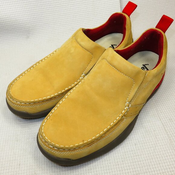 Jackie Chan Boat Loafers Soft Leather Tan Mens Size 9.5 FE4A83001045 READ - Picture 1 of 15